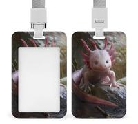 Axolotl Card Holder Cute ID Badge Holders Card Protector for Office Work Women Men