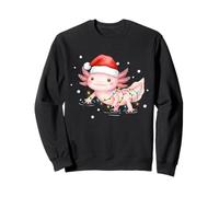 Axolotl Christmas Lights Santa Hat Snow Holiday Animal Love Sweatshirt