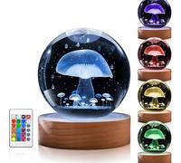 Axolotl Crystal Light Night, 16 Color Changing Lamp With Remote, Ideal For Gifts And Decor, Powered Usb With Base Wood Solid, Tree Design In 3D Laser Engraving