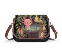 Axolotl Cucumber Slices Women's Crossbody Bag Shoulder Handbag PU Leather Adjustable Strap Purse