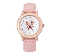 Axolotl Cute Leather Fashion Women Watch Simplicity Round Wristwatch Easy Reader Ladies Watches