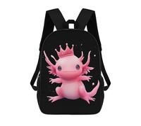 Axolotl Cute Princess Trendy Laptop Backpack 17 Inch Business Travel Shoulders Daypack with Side Pockets for Men Women