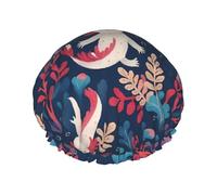 Axolotl Dancing Through Kelp Tree Shower Cap For Women Elastic Edge Bath Caps Reusable Bathing Hat For Braids All Hairstyles Salon