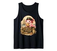 Axolotl Dressed As A Pirate Funny Axolotl Halloween Tank Top