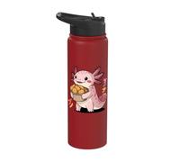 Axolotl Eating Chicken Nuggets Stainless Steel Insulated Water Bottle