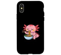 Axolotl Eating Ramen Noodles Cute Axolotl Eating Noodles Case for iPhone X/XS