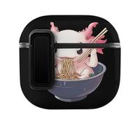 Axolotl Eating Ramen Noodles Cute Case PC Earbud Cases Protective Cover Compatible for AirPods 4