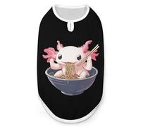 Axolotl Eating Ramen Noodles Dog Shirts Patterned Pet Clothes Tank Top Sleeveless T-Shirt for Cats Puppy M