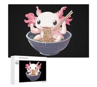 Axolotl Eating Ramen Noodles Jigsaw Puzzles for Adult Family Activities Games Home Decor Puzzle 1000 PCS