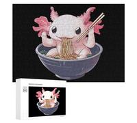 Axolotl Eating Ramen Noodles Jigsaw Puzzles for Adult Family Activities Games Home Decor Puzzle 300 PCS