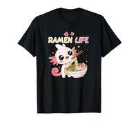 Axolotl Eating Ramen Noodles Kawaii Japan Anime Japanese T-Shirt