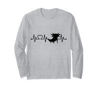 Axolotl ECG Pulse Heartbeat with Heart Long Sleeve T-Shirt