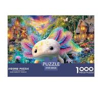 Axolotl Fantasy 1,000 Piece Axolotl Psychedelic Vibrant Artplastic 3D Puzzle Sturdy Durable Thick Pieces Easy to Assemble Clear Print Kids Activity 38x26cm/1000pcs
