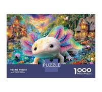 Axolotl Fantasy 1000 Piece Eco-friendly Material Colorful Axolotl Puzzles for Seniors Full-size Poster Included Gift for Her Minimalist Design 52x38cm/1000pcs