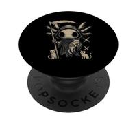 Axolotl Gothic Grim Reaper Cat Scythe Dark PopSockets Adhesive PopGrip