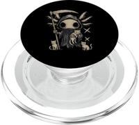 Axolotl Gothic Grim Reaper Cat Scythe Dark PopSockets PopGrip for MagSafe