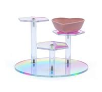 Axolotl HammockAcrylic Aquarium Ledge with Ceramic Feeding Bowl, Black Platform with Suction Cups for Axolotl, Newt, Salamander, 7.8 x 3.9 Inch