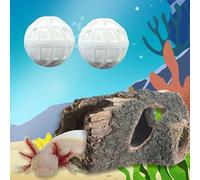 Axolotl Hides for Aquarium with Nitrifying Ball (Resin Driftwood, M)