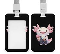 Axolotl Ice Cream Card Holder Cute ID Badge Holders Card Protector for Office Work Women Men