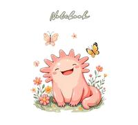 Axolotl in a Flower Garden Notebook: Great for writing, journaling, daily planning, or taking notes. Size 6x9 Inches and 120 Lined Pages.