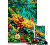 Axolotl in Floral Underwater Scene Hard Jigsaw Puzzle for Adults 1000 Pieces Smart Challenge Leisure Escape Fine Lock Thoughtful Gift (50x75cm)