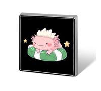 Axolotl Japanese Rice Cakes Square Brooch Metal Pin Badges Classic Lapel Pins Jewellery Unisex