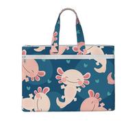 Axolotl Kawaii,Canvas Document Bag Zipper File Tote Bag Handbag Briefcase for School Office