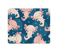 Axolotl Kawaii Gaming Mousepad Cartoon Amphibian Cute Animal Valentine Heart Mouse Pad Mouse Mat for Computer Desk Laptop Office 9.4"x7.9" Non-Slip Rubber