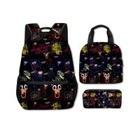 Axolotl Kids 99 Nights In The Forest Backpack 3Pcs Set Funny 99 Nights In The Forest Casual Daypacks (C08,3pcs)