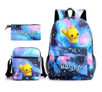 Axolotl Kids Wobbly Life Backpack Shoulder Bag Pencil Case 3PCS Set Boys Wobbly Life Casual Daypacks (Starry Blue,3pcs)
