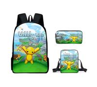 Axolotl Kids Wobbly Life Backpack Shoulder Bag Pencil Case 3PCS Set Wobbly Life Casual Daypacks (C03,3pcs)