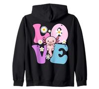 Axolotl Love Japanese Anime Kawaii Pet Axolotls Otaku Zip Hoodie