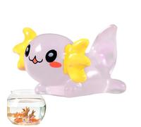 Axolotl Miniature - Cute Glow in the Dark Resin Axolotl Figurine Small Luminous Aquarium Decoration Mini Animal Figurine for Aquarium Home Office Bookshelf Fairy Garden