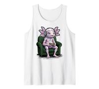 Axolotl Monster Playing Video Games Aliens Gaming Boys Gamer Tank Top