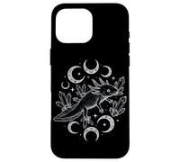 Axolotl Moon Phase Celestial Crystal Mystic Witchy Art Case for iPhone 16 Pro Max