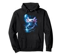 Axolotl Moonlight Artwork Amphibian Lovers Nature Forest Pullover Hoodie