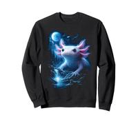 Axolotl Moonlight Artwork Amphibian Lovers Nature Forest Sweatshirt