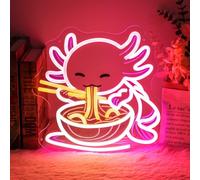 Axolotl Neon Sign, Dimmable Ramen Axolotl LED Neon Light, Cute Anime Japanese Noodles Light Up Sign, for Gaming Rooms Kids Bedrooms Themed Birthday Party Kitchen Living Room Wall Decor Gift