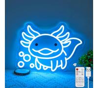 Axolotl Neon Sign for Boy's Girl's Gifts, USB Powered Ice Blue Axolotl LED Sign, Dimmable Axolotl Light Up Night Light Sign for Axolotl Lovers Kid's Room Game Room Axolotl Party Theme Birthday