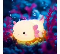 Axolotl Night Light, Cute Axolotl Lamp, Soft Silicone Kids Nursery Nightlight, Timing Function, Dimmable, USB Rechargeable for Kids Bedroom Decor Birthday Gifts for Women Girls Babies Toddlers