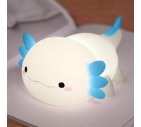 Axolotl Night Light for Kids,Cute Blue Axolotl Lamp ,LED Nightlights for children, Food Grade Soft Silicone Novelty Animal Bedside Lamp,Adorable Room Decor , Axolotl Gitfs for Boys Girls and Baby