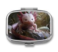 Axolotl Pill Box 2 Compartment Pill Case Decorative Organizer Storage Boxes Holder Cute