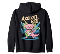 Axolotl Playing Guitar Cute Funny Guitarist Musician Animal Zip Hoodie