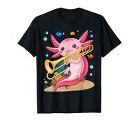 Axolotl Playing Trombone Kids Marching Band T-Shirt