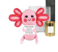 Axolotl Positive Funny Axolotl Emotional Crochet Toy Support Knitted Axolotl with Positive Card - Creative Office Decoration, Motivational Encouragement for Teens, Friends, ista