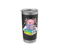 Axolotl Reading Books Fun Learning Cozy Bookworm Stainless Steel Insulated Tumbler