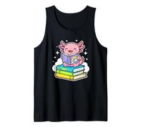Axolotl Reading Books Fun Learning Cozy Bookworm Tank Top