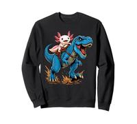 Axolotl Riding T Rex Dinosaur Cute Amphibian Adventure Ride Sweatshirt