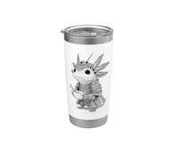 Axolotl Samurai Ramen Woodblock Art Print Stainless Steel Insulated Tumbler