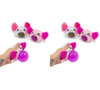 Axolotl Squeezy Bead Ball - Soft Squishy Sensory Toy with Pop-Out Action, Stress Relief Fidget in Pink or White for Kids & Adults 3 Years+ (Pack of 2)